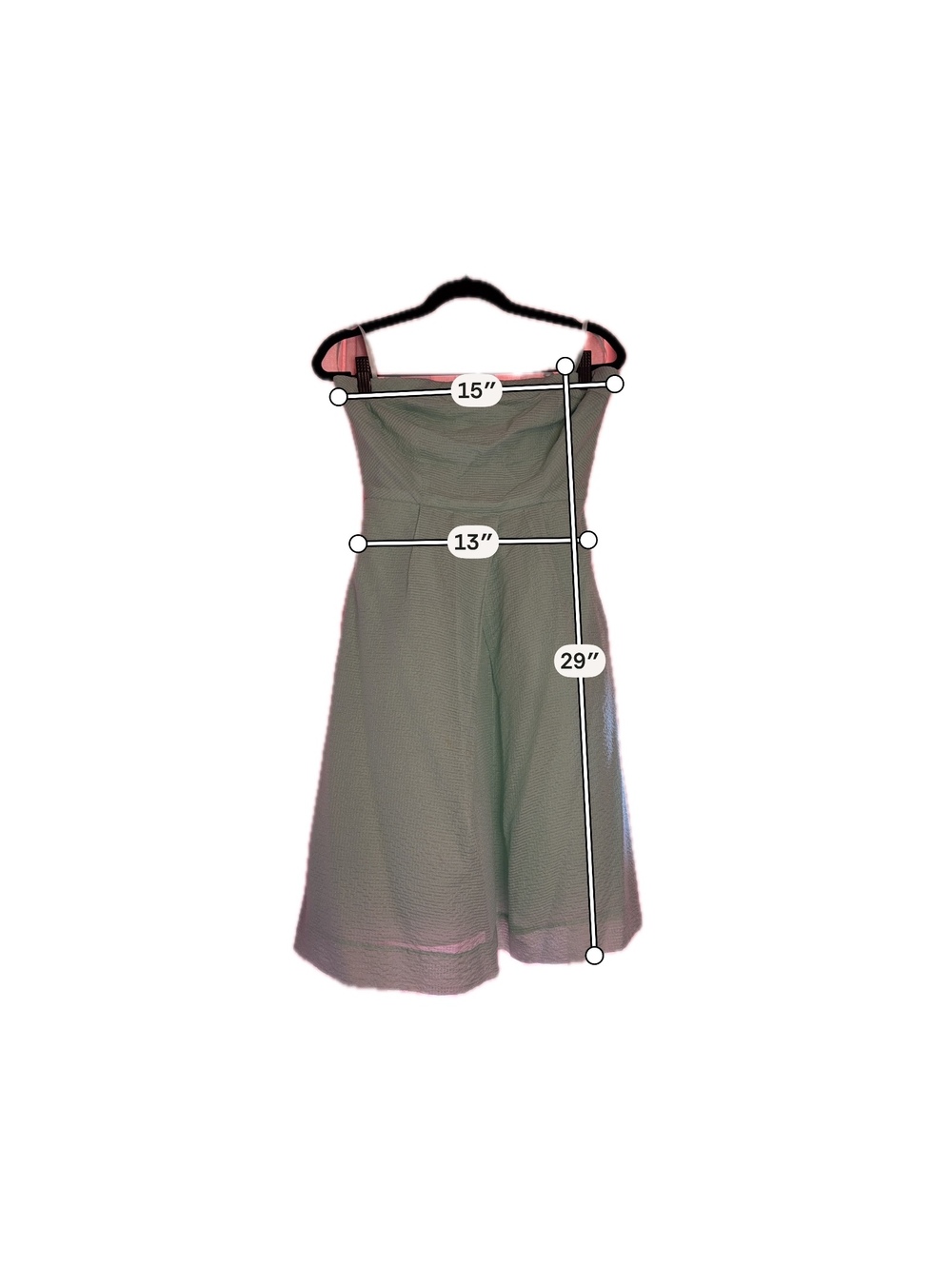 J.Crew Strapless Light Green Silk Cotton Dress Size 2 - Picture 5 of 5